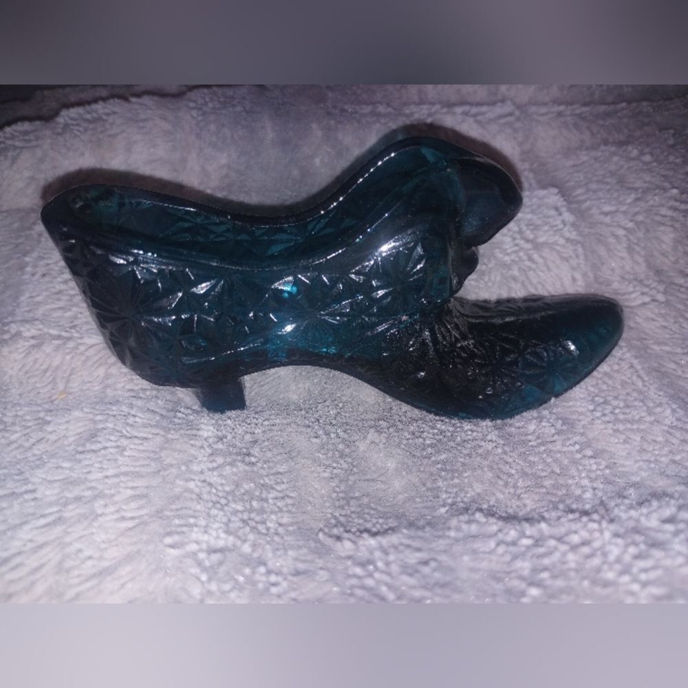 Vintage Blue Art Glass Women's Shoe